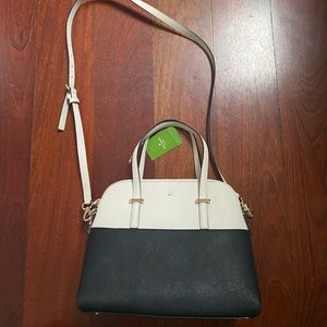 Cream and black Kade Spade bag - medium/large